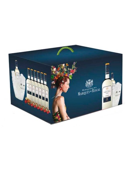 6 botellas de Marqués de Riscal Rueda Verdejo + Cubitera