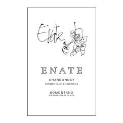 Etiqueta de Enate Chardonnay Fermentado en Barrica diseñada por Antonio Saura