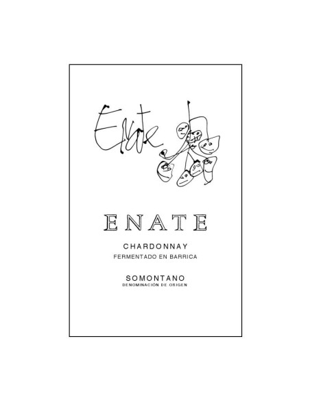 Etiqueta de Enate Chardonnay Fermentado en Barrica diseñada por Antonio Saura